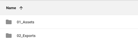 Assets and Exports subfolders